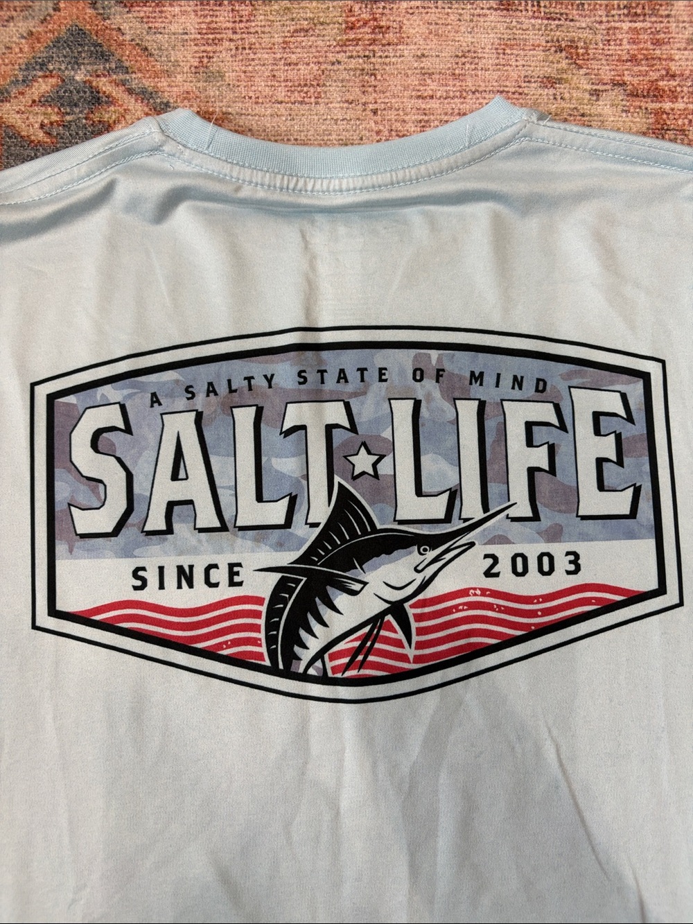 Boys Salt Life Light Blue Long Sleeve Fishing Tee